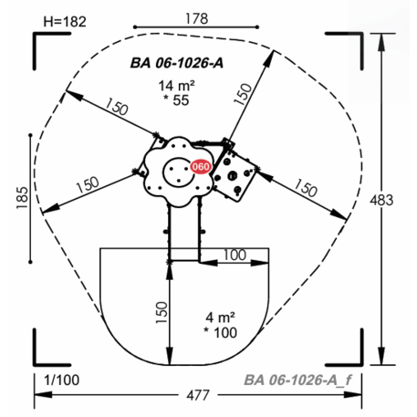 Vaikų žaidimų aikštelių įranga Baby linija – mažiesiems 'MBG-2062_BA 06-1026-A99'