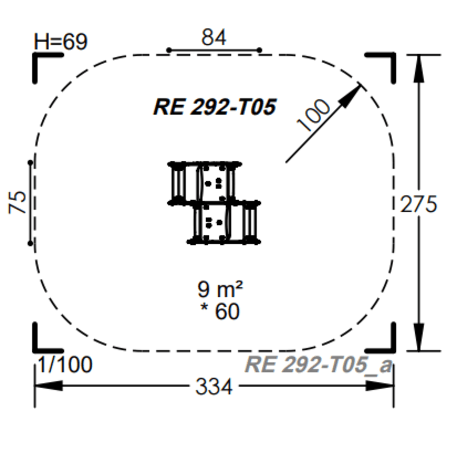 Spyruokliukas vaikų žaidimų aikštelėms 'MBG-1084_RE 292-T05'