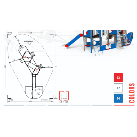  Vaikų žaidimo aikštelės kompleksas, kolekcija 'Piratų laivas / MBG-1211_CI 12-2004-B14'