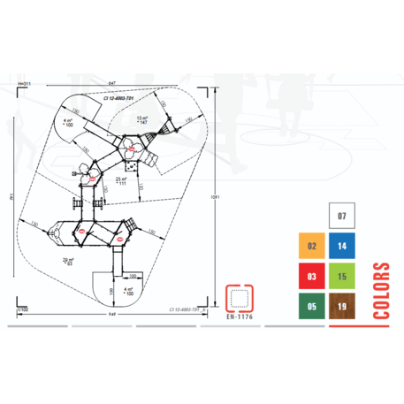  Vaikų žaidimo aikštelės kompleksas, kolekcija 'Piratų laivas / MBG-1220_CI 12-4003-T01'