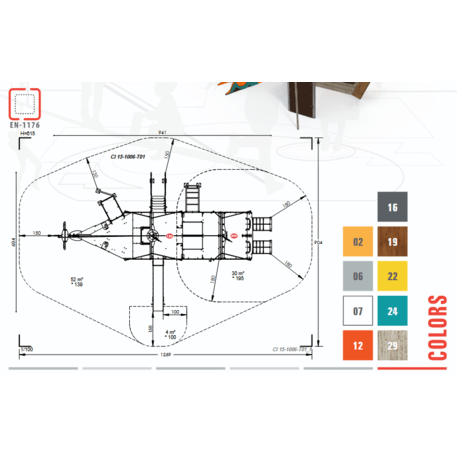  Vaikų žaidimo aikštelės kompleksas, kolekcija 'Piratų laivas / MBG-1230_CI 15-1006-T01'