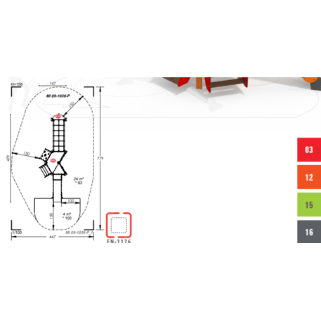 Žaidimų aikštelių kompleksas vaikams nuo 2 metų amžiaus – kolekcija 'MINI / MBG-2185_MI 09-1036-P99'