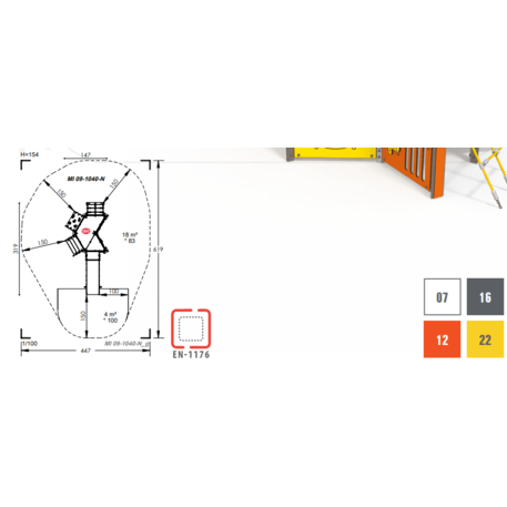 Žaidimų aikštelių kompleksas vaikams nuo 2 metų amžiaus – kolekcija 'MINI / MBG-2195_MI 09-1040-N22'