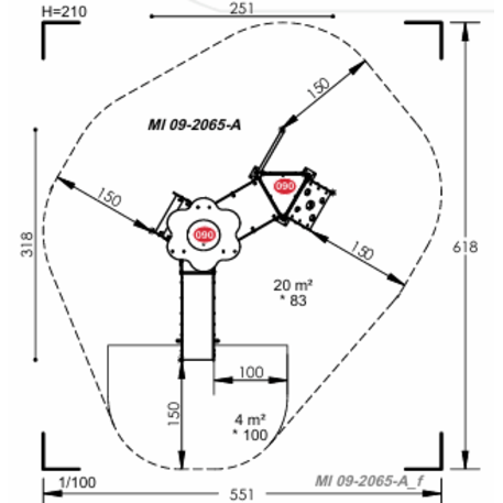 Žaidimų aikštelių kompleksas vaikams nuo 2 metų amžiaus – kolekcija 'MINI / 'MBG-2264_MI 09-2065-N22'