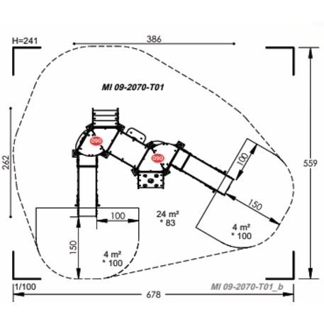 Žaidimų aikštelių kompleksas vaikams nuo 2 metų amžiaus – kolekcija 'MINI / MBG-2273_MI 09-2070-T01'