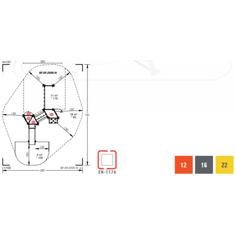 Žaidimų aikštelių kompleksas vaikams nuo 2 metų amžiaus – kolekcija 'MINI / MBG-2215_MI 09-2006-N22'
