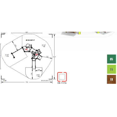 Žaidimų aikštelių kompleksas vaikams nuo 2 metų amžiaus – kolekcija 'MINI / MBG-2220_MI 09-2007-P15'