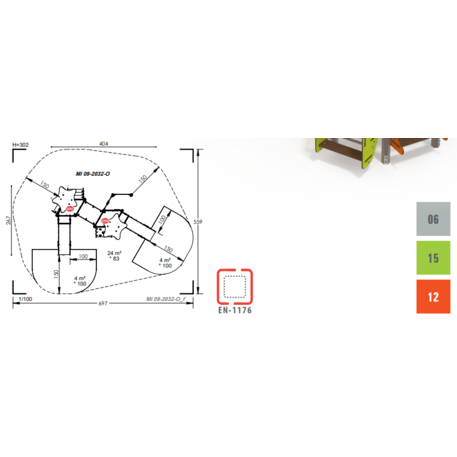 Žaidimų aikštelių kompleksas vaikams nuo 2 metų amžiaus – kolekcija 'MINI / MBG-2238_MI 09-2032-O99'