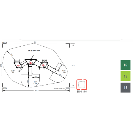 Žaidimų aikštelių kompleksas vaikams nuo 2 metų amžiaus – kolekcija 'MINI / MBG-2313_MI 09-3004-T01'