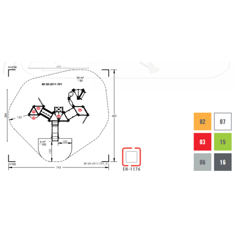 Žaidimų aikštelių kompleksas vaikams nuo 2 metų amžiaus – kolekcija 'MINI / MBG-2322_MI 09-3011-T01'