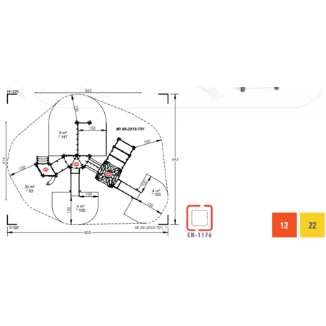 Žaidimų aikštelių kompleksas vaikams nuo 2 metų amžiaus – kolekcija 'MINI / MBG-2332_MI 09-3019-T01'