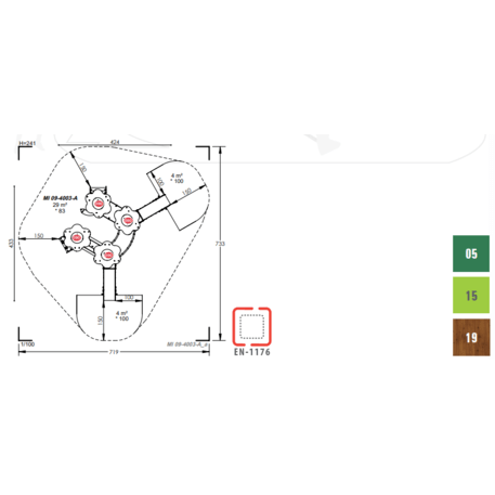 Žaidimų aikštelių kompleksas vaikams nuo 2 metų amžiaus – kolekcija 'MINI / MBG-2342_MI 09-4003-A15'