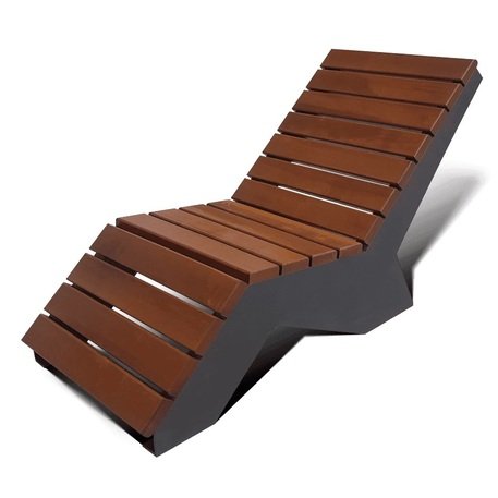 Metalinis gultas, šezlongas su medine gulimaja dalimi 'STF/617/MDL'