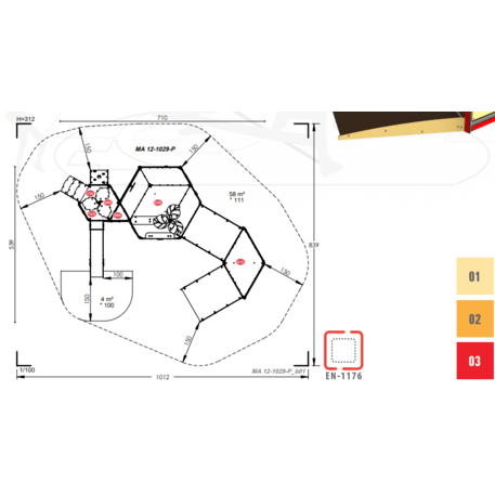 Žaidimų aikštelių kompleksas vaikams nuo 2 iki 10 metų amžiaus – kolekcija 'MAXI / MBG-2369_MA 12-1029-P03'