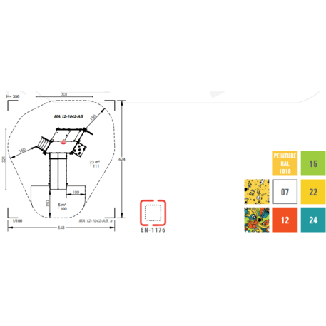 Žaidimų aikštelių kompleksas vaikams nuo 2 iki 10 metų amžiaus – kolekcija 'MAXI / MBG-2376_MA 12-1042-AB22'