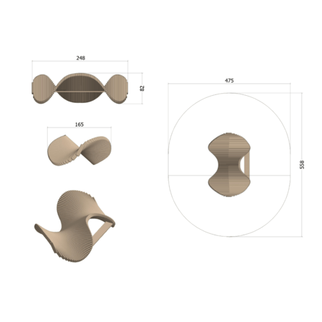 Lauko suoliukas-skulptūra viešosioms erdvėms „Chillen“ iš kolekcijos Smartcity®