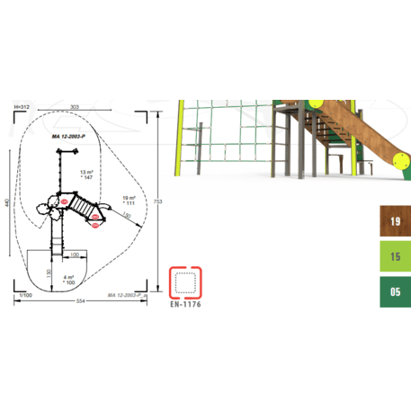Žaidimų aikštelių kompleksas vaikams nuo 2 iki 10 metų amžiaus – kolekcija 'MAXI / MBG-2390_MA 12-2003-P15'