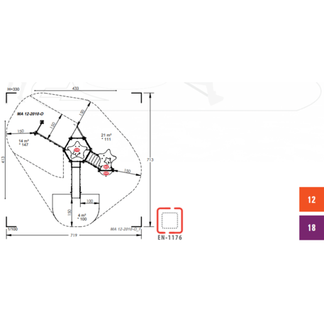 Žaidimų aikštelių kompleksas vaikams nuo 2 iki 10 metų amžiaus – kolekcija 'MAXI / MBG-2400_MA 12-2010-O18'