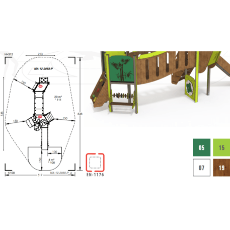 Complesso per parco giochi per bambini dai 2 anni – collezione 'MAXI / MBG-2415_MA 12-2058-P15'