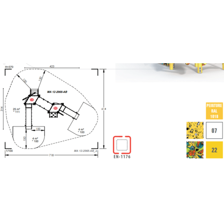 Complesso per parco giochi per bambini dai 2 anni – collezione 'MAXI / MBG-2420_MA 12-2068-AB22'