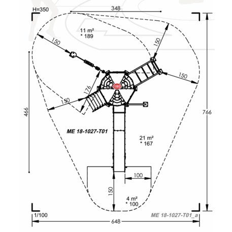Spielplatzkomplex für Kinder von 2 bis 12 Jahren – Kollektion 'MEGA / MBG-2536_ME 18-1027-T01'