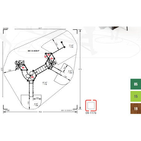 Spielplatzkomplex für Kinder ab 2 Jahren – Kollektion 'MAXI / MBG-2471_MA 12-3038-P15'