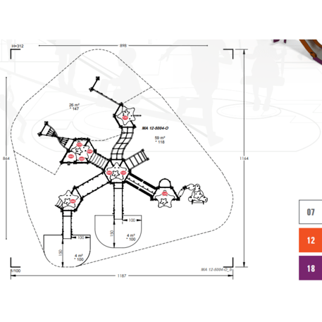 Kompleks placu zabaw dla dzieci od 2. roku życia – kolekcja 'MAXI / MBG-2507_MA 12-5004-O18'