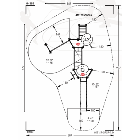 Žaidimų aikštelių kompleksas vaikams nuo 2 iki 12 metų amžiaus – kolekcija 'MEGA / MBG-2550_ME 18-2029-I99'