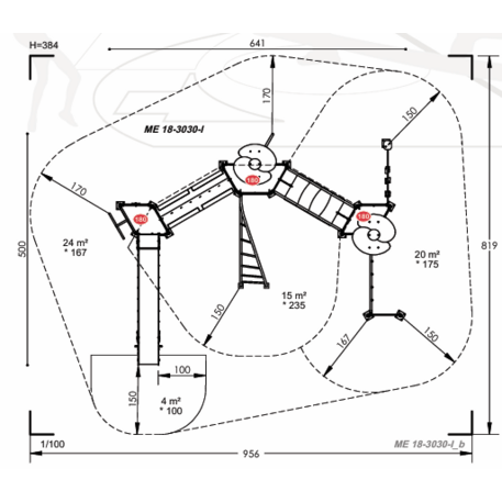 Žaidimų aikštelių kompleksas vaikams nuo 2 iki 12 metų amžiaus – kolekcija 'MEGA / MBG-2587_ME 18-3030-I15'