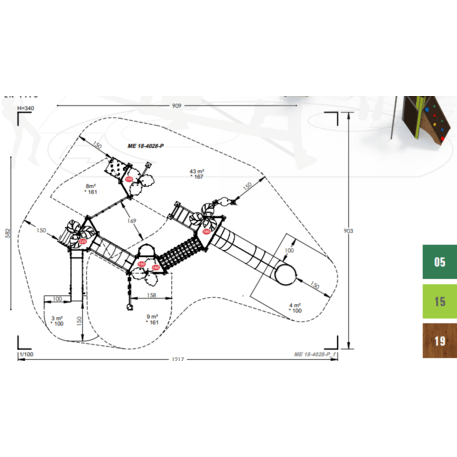 Žaidimų aikštelių kompleksas vaikams nuo 2 iki 12 metų amžiaus – kolekcija 'MEGA / MBG-2621_ME 18-4028-P15'