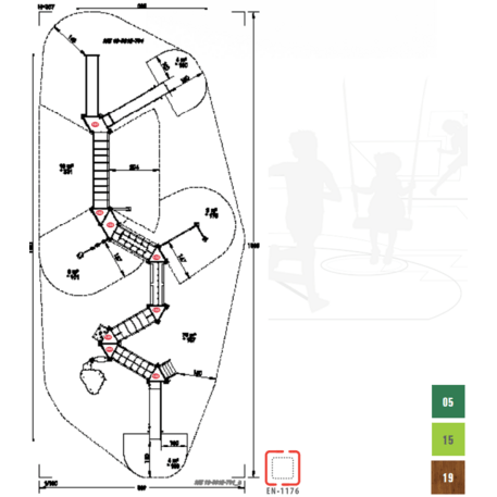 Žaidimų aikštelių kompleksas vaikams nuo 2 iki 12 metų amžiaus – kolekcija 'MEGA / MBG-2627_ME 18-5012-T01'