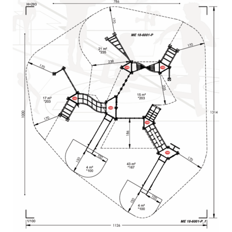 Žaidimų aikštelių kompleksas vaikams nuo 2 iki 12 metų amžiaus – kolekcija 'MEGA / MBG-2632_ME 18-6001-P15'