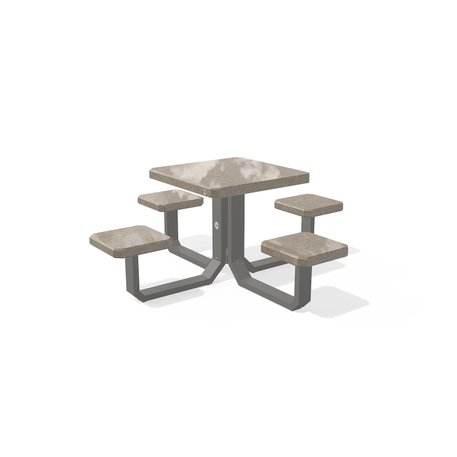 Betoninis pikniko stalas su keturiomis sėdimomis vietomis, šlifuotu terrazzo paviršiumi 'Premium / 190x190xH/75cm / BS-424'