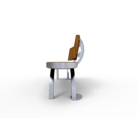 Metalinis suolas (suoliukas) su atlošu, pagamintas iš Iroko medienos 'Premium Collection / STF/13-04-66/MDL'