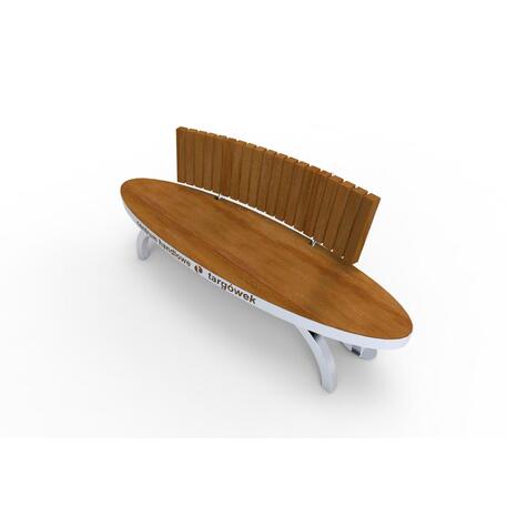 Metalinis suolas (suoliukas) su atlošu, pagamintas iš Iroko medienos 'Premium Collection / STF/13-04-66/MDL'