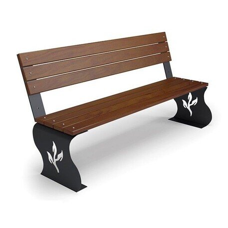 Metalinis suolas su atlošu ir medine sėdimąja dalimi 'MBG/05-Fala I / 150-180cm'