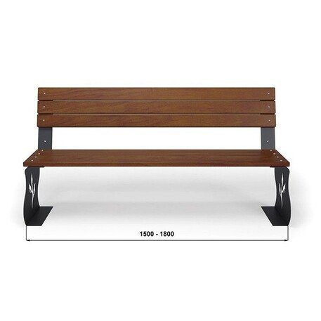 Metalinis suolas su atlošu ir medine sėdimąja dalimi 'MBG/05-Fala I / 150-180cm'