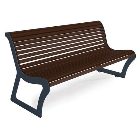 Metalinis suolas su atlošu ir medine sėdimąja dalimi 'MBG/35-Karmen VII / 180cm'