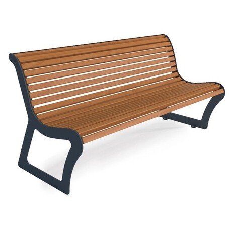 Metalinis suolas su atlošu ir medine sėdimąja dalimi 'MBG/35-Karmen VII / 180cm'