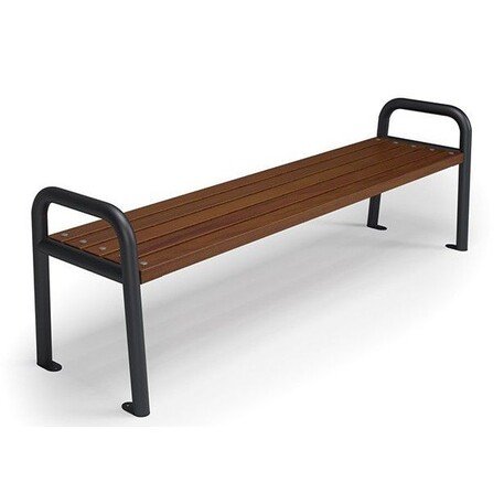 Металлическая скамейка без спинки с деревянным сиденьем 'MBG/84-Promyk II / 160-190cm'