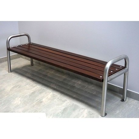 Металлическая скамейка без спинки с деревянным сиденьем 'MBG/84-Promyk II / 160-190cm'