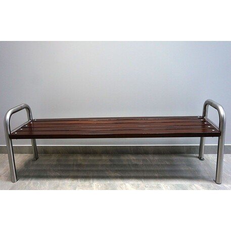 Металлическая скамейка без спинки с деревянным сиденьем 'MBG/84-Promyk II / 160-190cm'