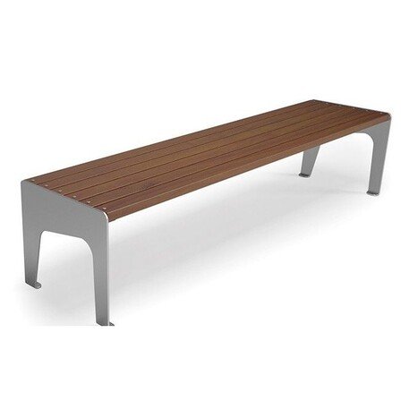 Металлическая скамейка без спинки с деревянным сиденьем 'MBG/94-Nemezja I / 182cm'