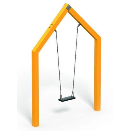 Moduliniai vaikų žaidimų aikštelių kompleksai 3–12 metų vaikams – kolekcija 'Frame / Ninja' MBG-Single swing house 02368