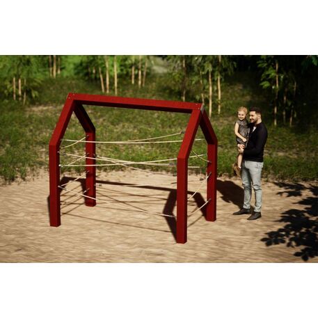 Moduliniai vaikų žaidimų aikštelių kompleksai 3–12 metų vaikams – kolekcija 'Frame / Ninja' MBG-Rope house 02613