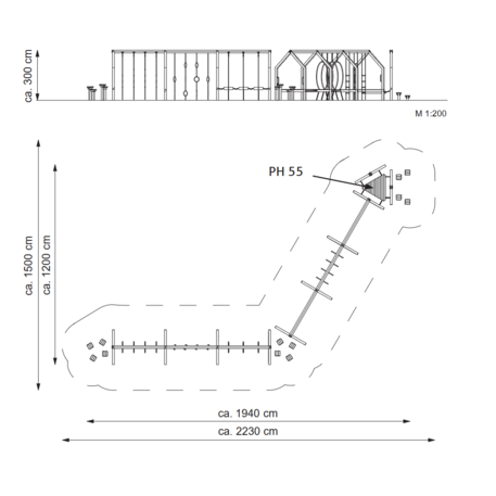 Moduliniai vaikų žaidimų aikštelių kompleksai 3–12 metų vaikams – kolekcija 'Frame / Ninja' MBG-Ninja Frame Kurt II 02730