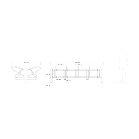 Double-sided bicycle stand 'Milano_386-bis'