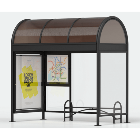 Autobusų stotelės stoginė, paviljonas su informaciniu stendu 'Modena 311-Bis'