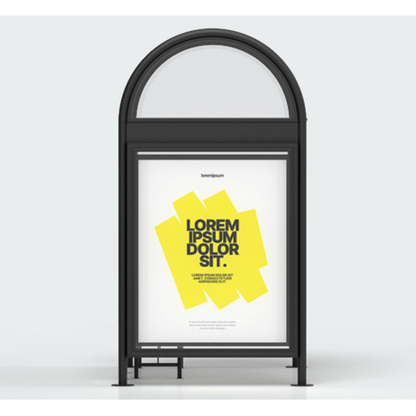 Autobusų stotelės stoginė, paviljonas su informaciniu stendu 'Modena 311-Bis'