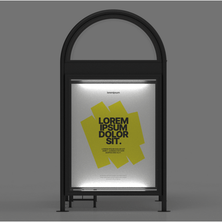 Autobusų stotelės stoginė, paviljonas su informaciniu stendu 'Modena 311-Bis'